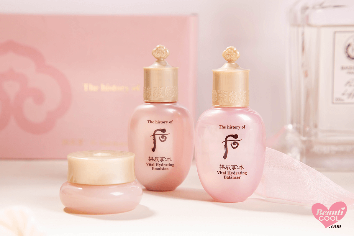 History of whoo Vital Hydrating Gift Set 3 items เซ็ทบำรุงผิวสุดหรู 3 ชิ้น เพื่อผิวเปล่งปลั่งชุ่มชื้น ปรับสภาพผิวหน้า ให้มีความเรียบเนียน กระจ่างใส แลดูสุขภาพดีจากภายในสู่ภายนอก