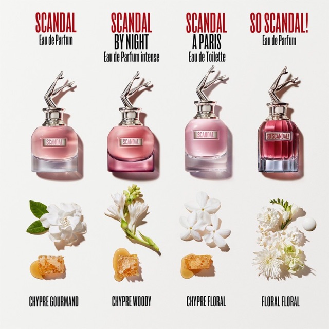 Jean Paul Gaultier So Scandal EDP กลิ่นอันพรั่งพรูของดอกส้ม มะลิและซ่อนกลิ่นที่จะโปรยปรายเสน่ห์ด้วยความยั่วนวนอันงดงาม พร้อมกลิ่นโน้ตโทนหวานหอมจะค่อย ๆ เพิ่มขึ้น ทำให้เธอลืมทุกความเศร้าโศกในยามตื่นได้ทันที